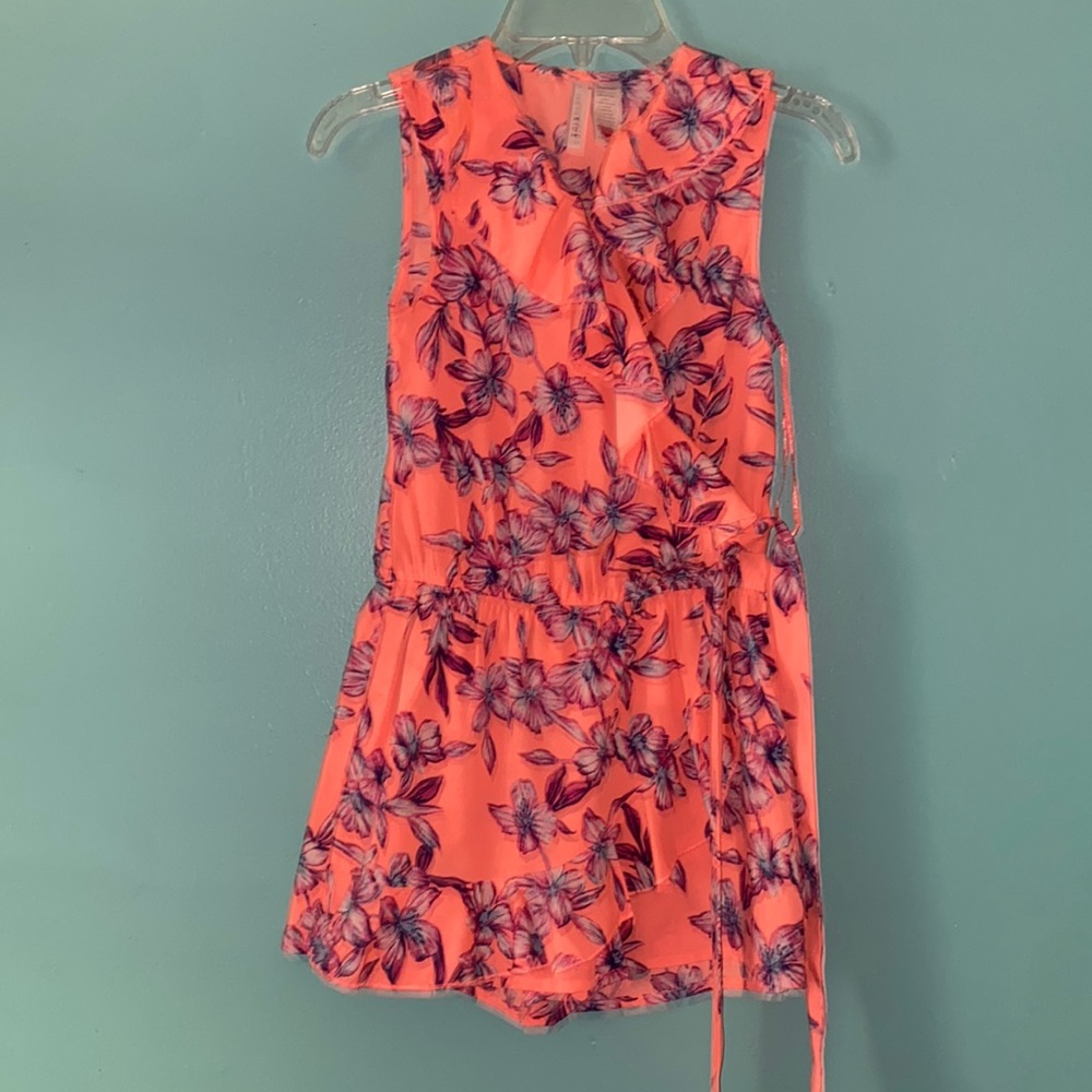 pink flower romper